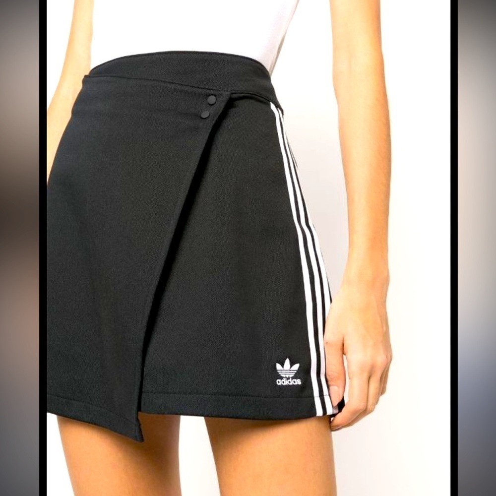 adidas Black Skort with White Stripes